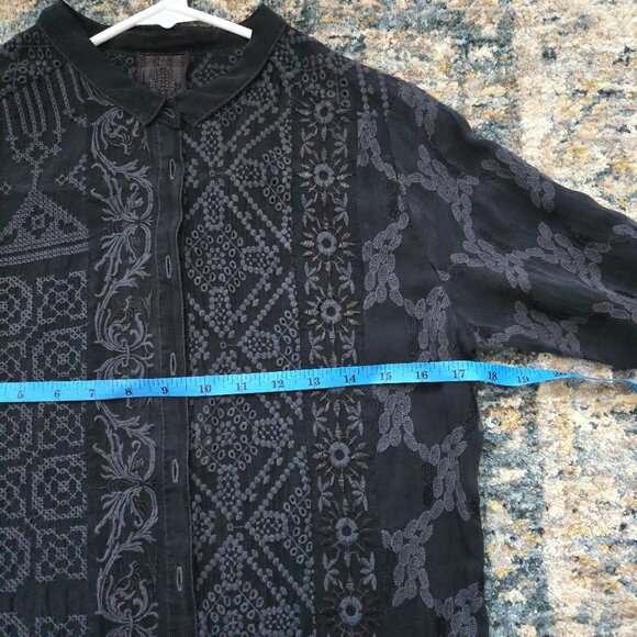 NWT Johnny Was Black Eyelet Boho Tunic - Picture 8 of 9